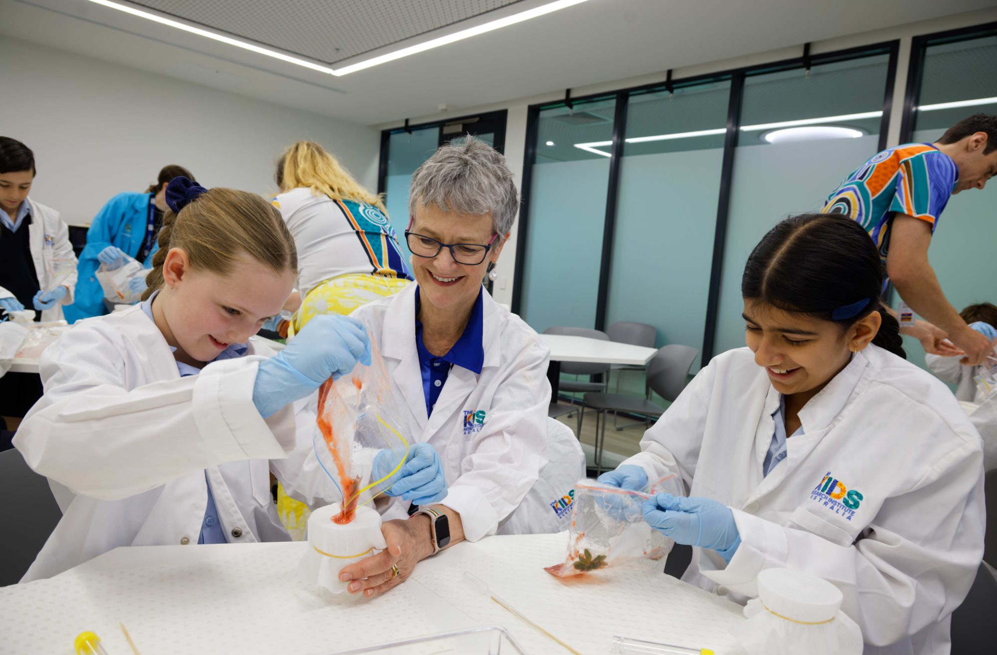 children conducting a science experiment